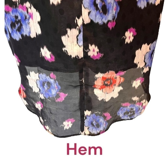 Topshop Floral Overlay Flowy Sheath Dress with Slight High/Low Hem - Picture 8 of 13